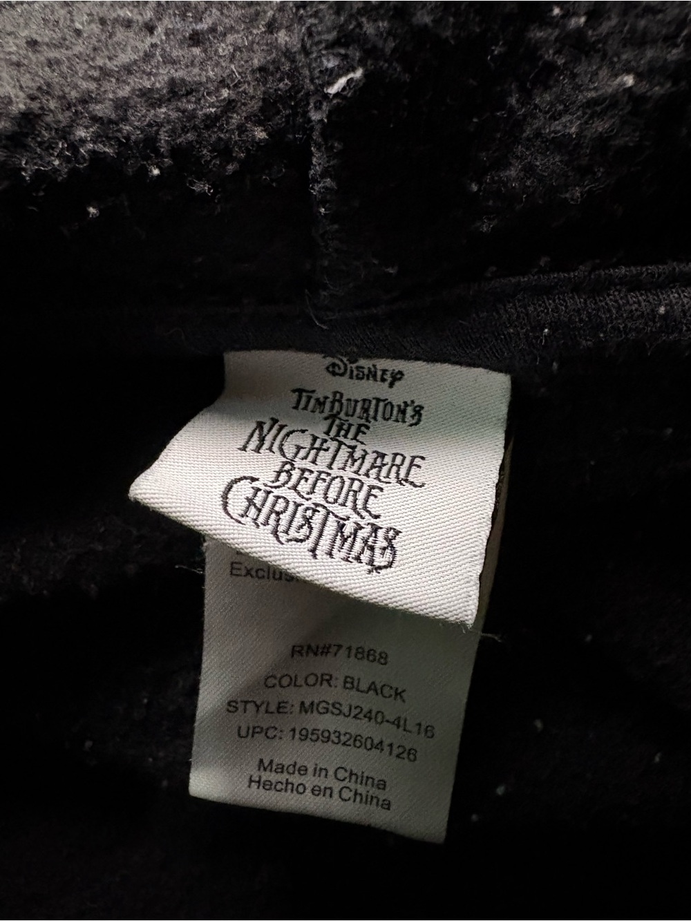 Disney Black Nightmare Before Christmas Patch Zip-Up Hoodie - Picture 7 of 8